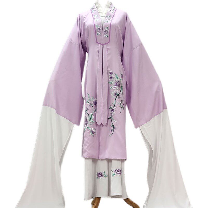 戏剧戏曲戏服越剧戏服女花旦服装黄梅戏绣花长水袖练功对披连体裙