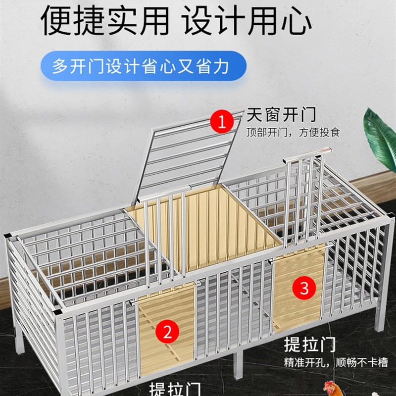 不锈钢鸡笼家用特大号农村室外室内阳台养鸡鸭兔鸽子加厚组装笼子