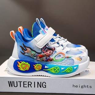 儿童哪吒鞋子夏款2025新款男童单网运动鞋爆款透气老爹鞋男孩潮酷