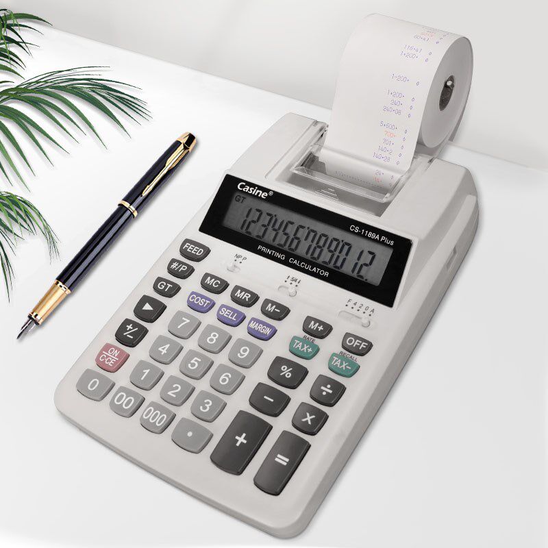 打印计算器皮草皮行金属商务酒店cs1189多功能税率款12位数计算机