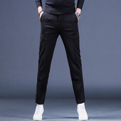 简约商务上班西裤 休闲长裤 昵子西裤 春秋厚款 男 青年宽松直筒九分裤