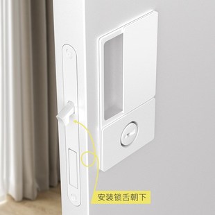 幽灵门无把手卫生间卧室移动滑门钩锁口袋推拉门双面静音移门锁