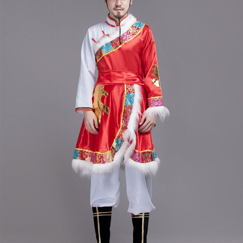 蒙古服装a男蒙族k成人藏族民族风筷子舞蹈服现代男士少数民族演出