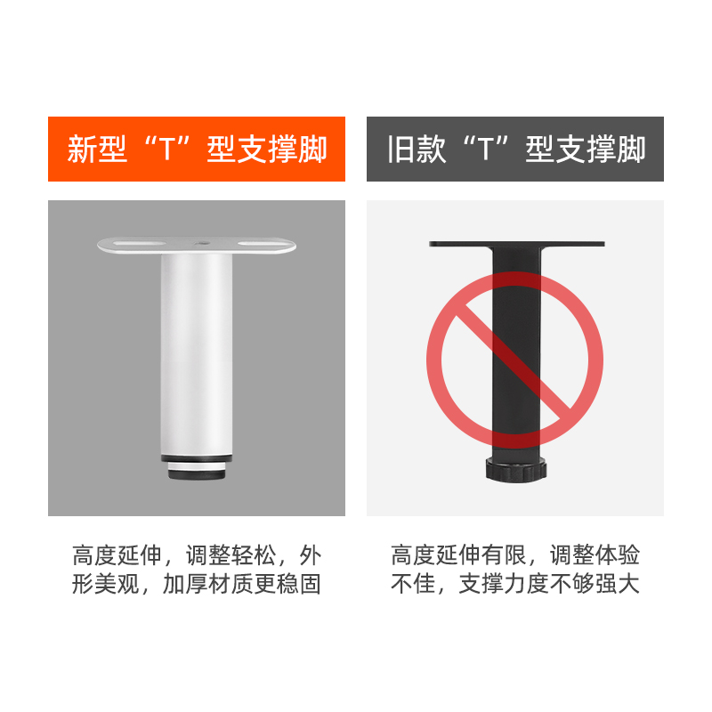 沙发支撑杆型增高腿固定器t床板支撑架承重床底可调茶几支架节