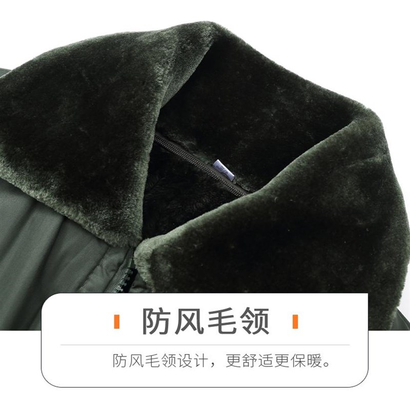 军大衣男冬季加厚冷库防寒服棉袄长款劳保棉衣加厚工作棉服防水