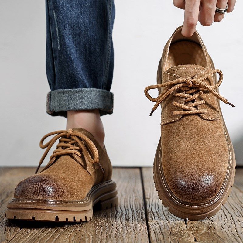 低帮马丁靴男款春季厚底英伦潮流百搭高级感德比工装男士鞋子