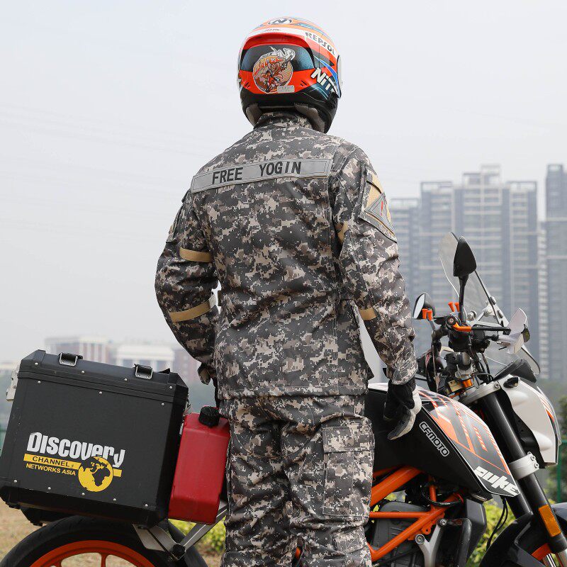 FREEYOGIN摩托车骑行服男y迷彩套装机车赛车服防风保暖防摔衣秋冬