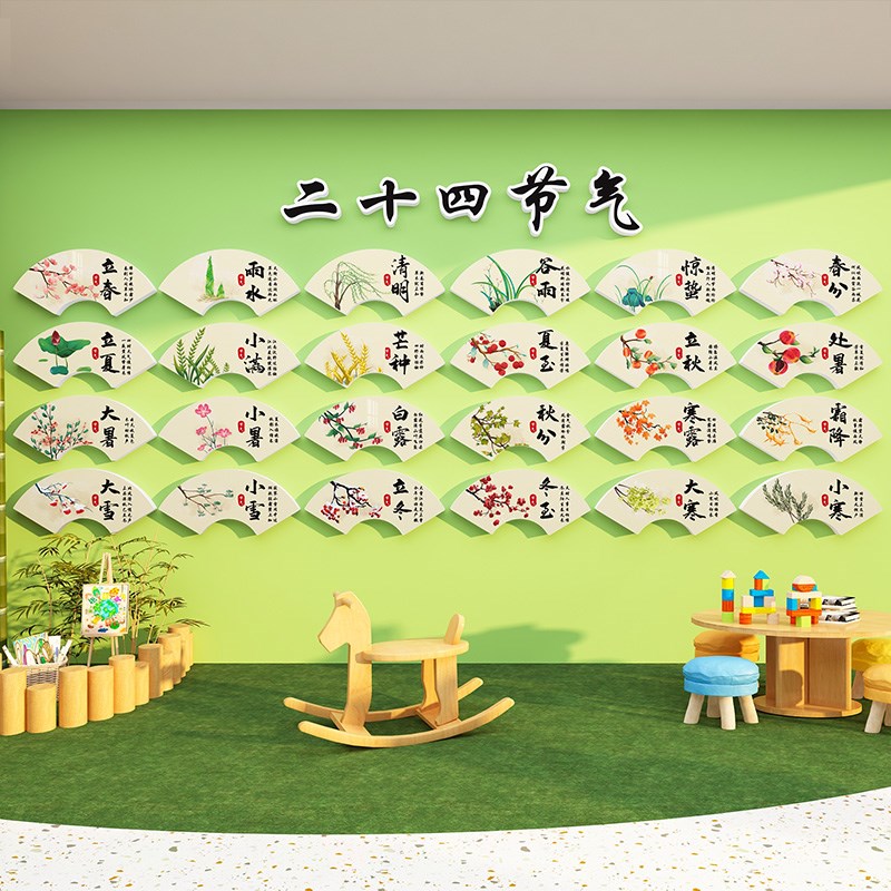 二十四节气幼儿园环创主题墙面装饰成品环境布置材料春天教室贴画