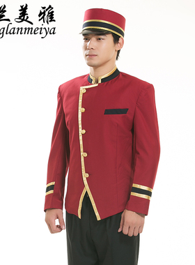 礼仪乐队工作服装秋冬款 酒店门童套装 饭店迎宾男服务员制服长袖