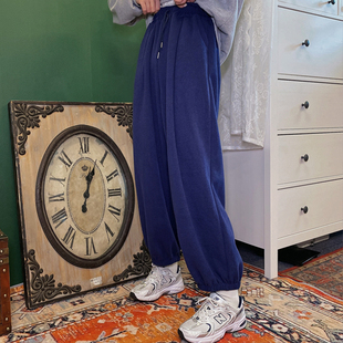 男女直筒运动束脚裤 春秋宽松休闲阔腿裤 2020新款 情侣 一碗楚欣