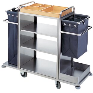 酒店双边客房工作车 收纳布草车 房口车 宾馆清洁保洁服务车推车