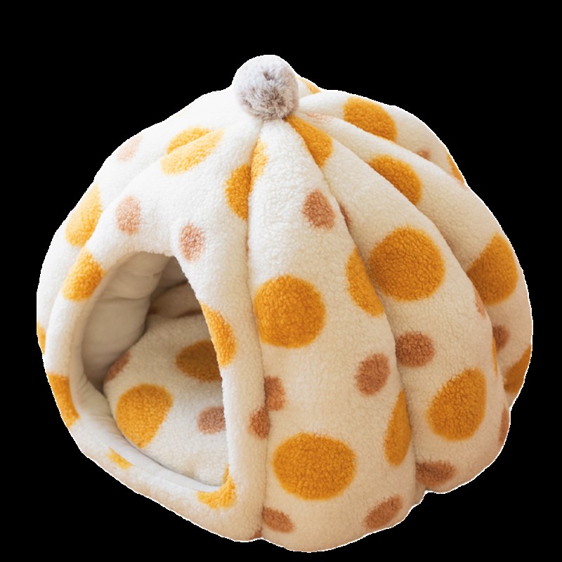 芝小麻经典波点封闭式猫窝猫屋猫房子冬天保暖猫帐篷蒙古包宠物窝