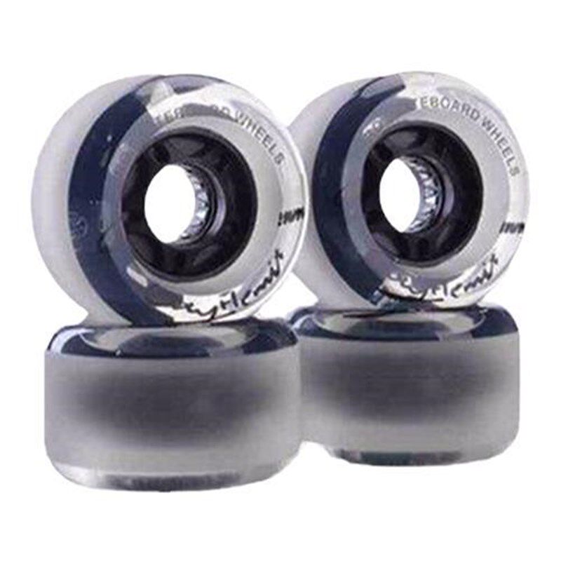 滑板轮子双翘板刷街轮减震长板公路轮四轮滑板磨砂轮小鱼板闪光d