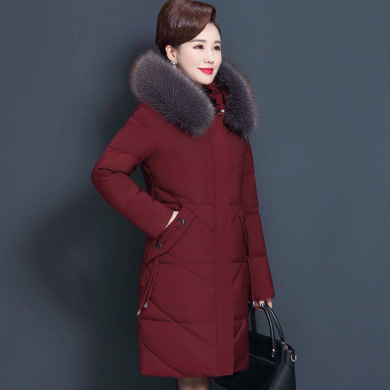 老年人棉衣女中长款冬季加厚韩版羽绒棉服妈妈防寒保暖大尺码长棉