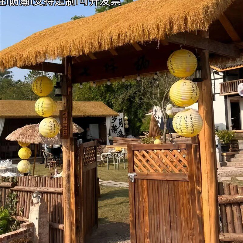 防腐木防腐木门楼庭o院门花园别墅大门乡村小院防腐木门楼门头