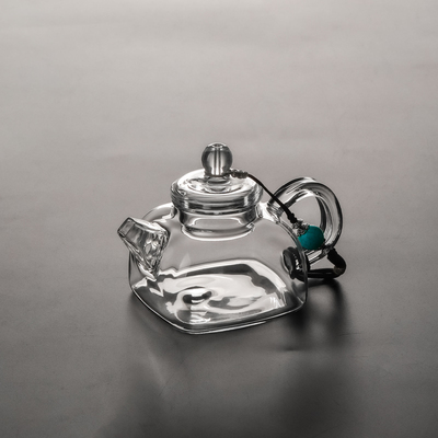 迷你泡茶玻璃小茶壶一人用小容量过滤四方绿茶专用对嘴喝功夫茶具