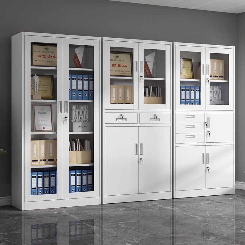 办公室铁皮文件柜钢制档案资料柜财务凭证柜带锁抽屉矮柜储物书柜