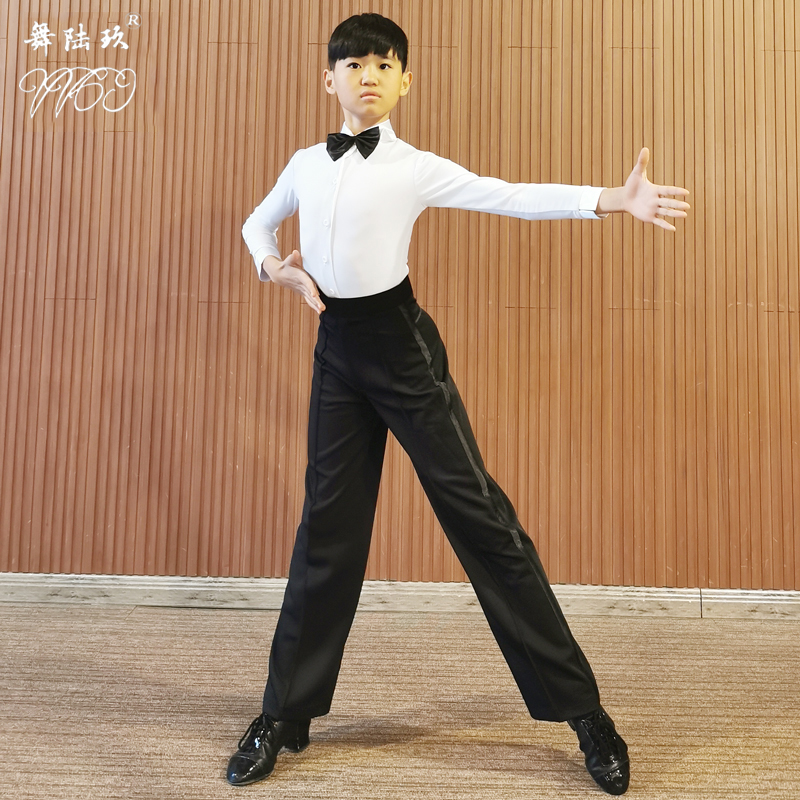 舞69拉丁舞表演服男孩规定服男生少儿拉丁比赛服男童舞蹈标服