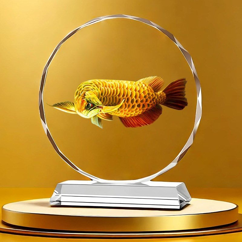 金龙鱼水晶摆饰客厅送老板办公室桌面装饰品乔迁开业大吉礼品摆台,家居饰品,桌面摆件,淘宝优惠券,粉丝福利购,淘宝优惠卷