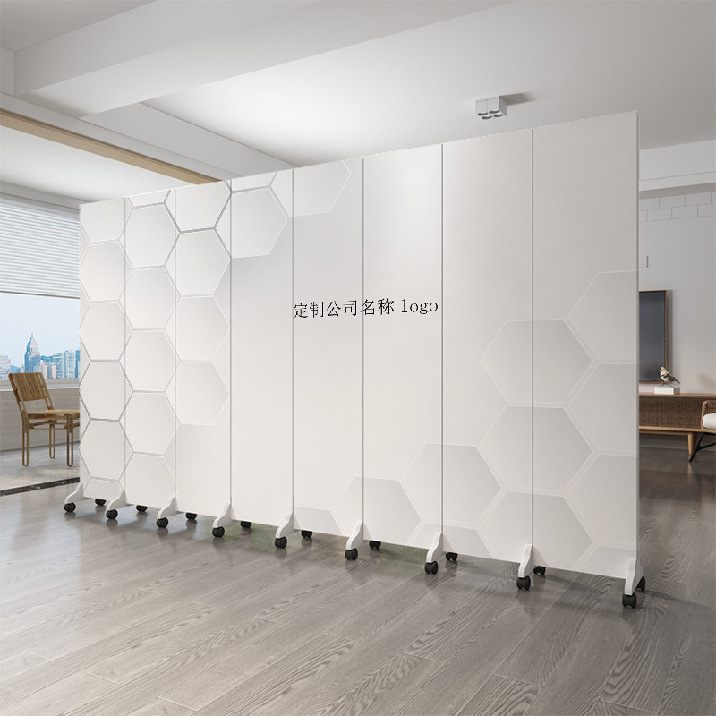 定制屏风隔断墙白色折叠移动办公室玄关现代简约客厅遮挡双面折屏