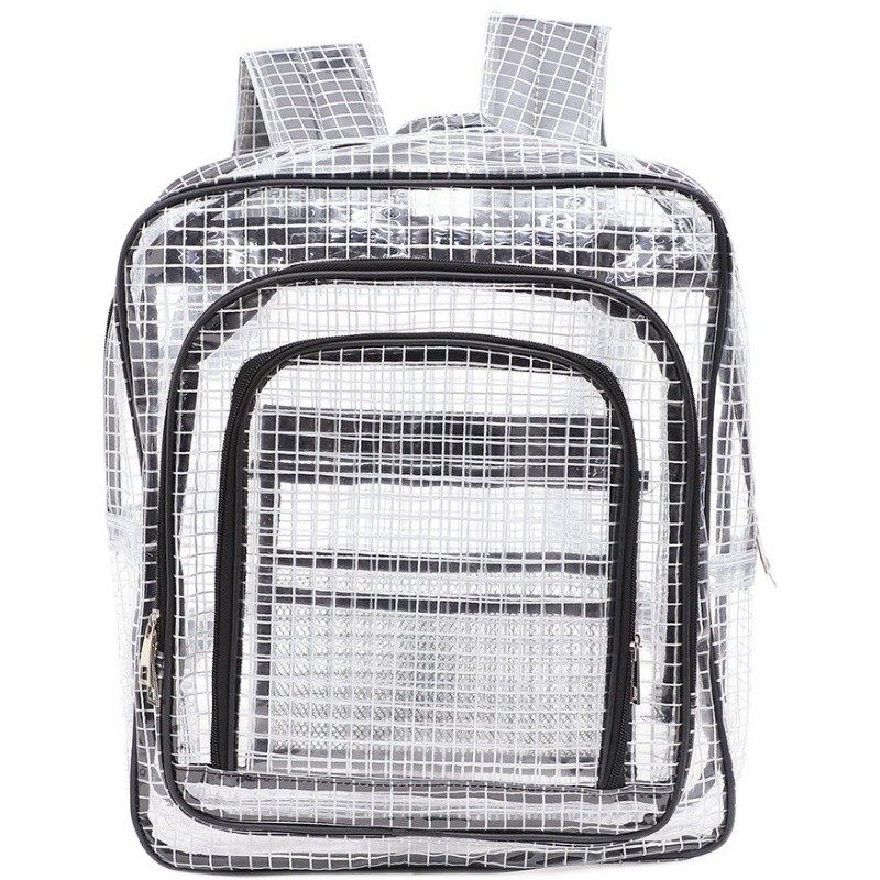 透明双肩包女潮流时尚韩版个性书包全透防水大容量简约男学生背包