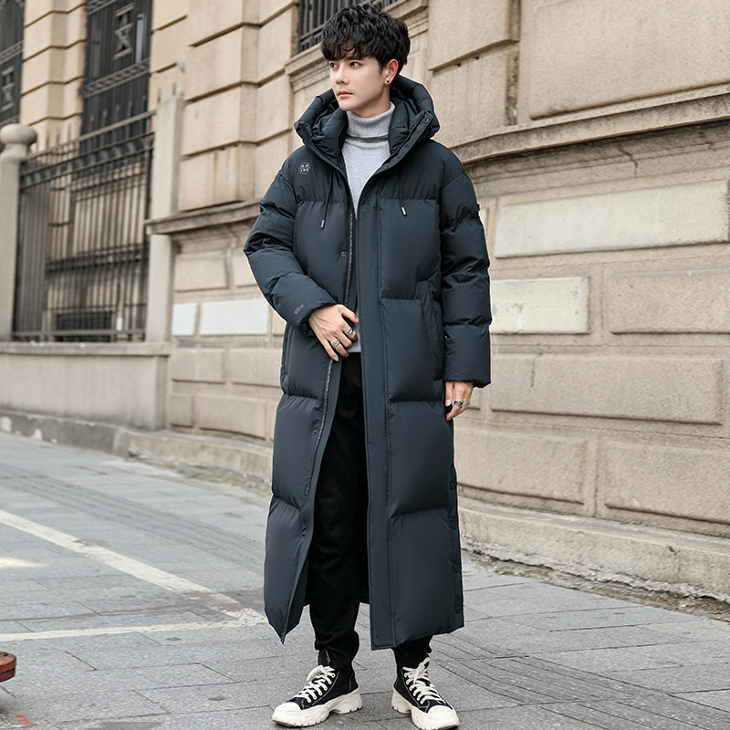 鹅绒羽绒衣男长版过膝冬新款加厚连帽防风防水科技户外极寒羽绒服