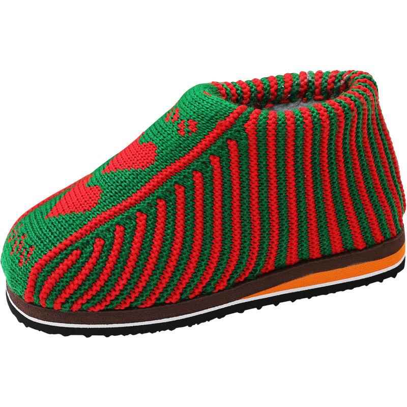 毛线鞋子女冬季加绒保暖手工编织妈妈棉鞋成品家居老人包跟棉拖鞋