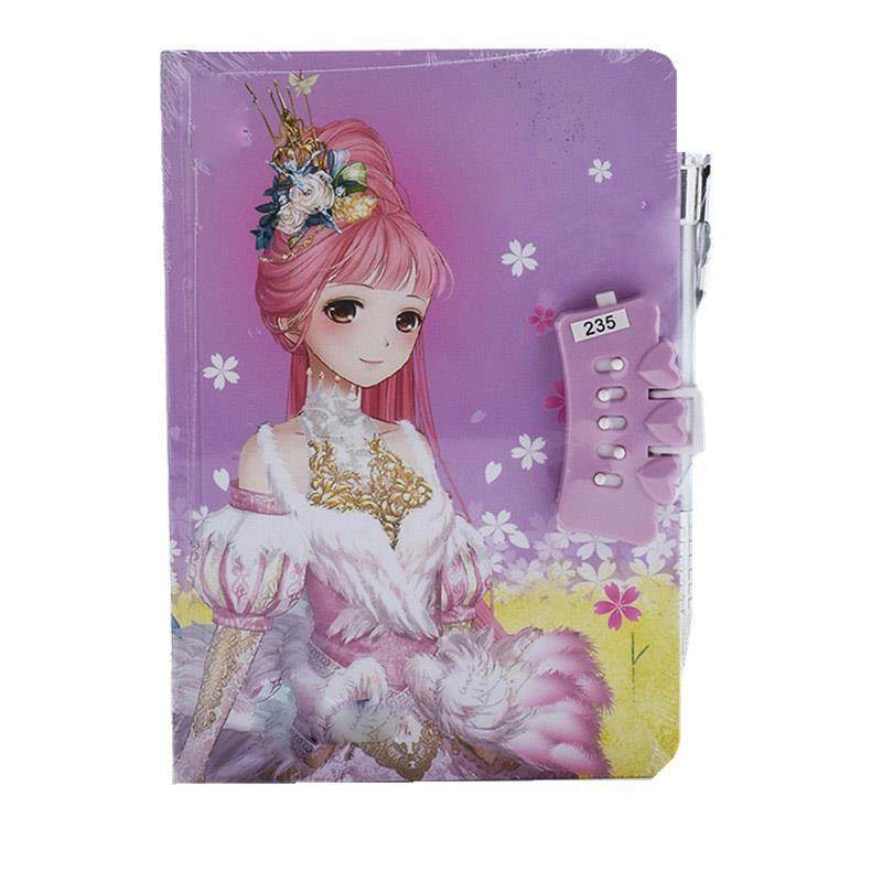 笔记本子文艺精致日记本女少女密码本带锁公主小学生儿童带锁上锁
