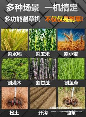 进口型草机小多功能农用家用油锄打草机割背负91444式收汽割