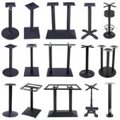 黑色不锈钢桌脚西餐桌支架咖啡厅桌脚架大脚石理桌腿奶88922茶店