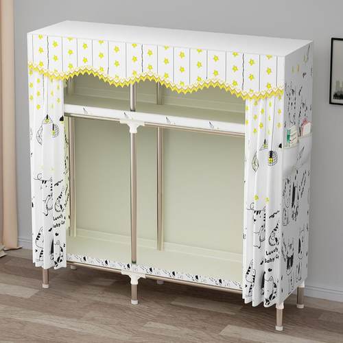 款柜简易衣柜出租家用卧室加房固加粗钢管实结WHU耐用组装布衣子