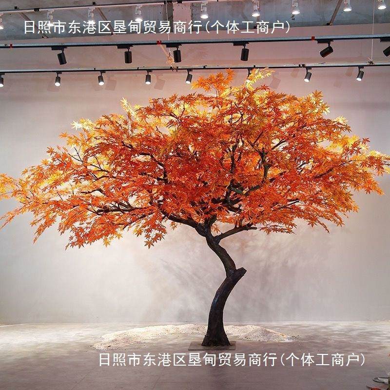 红枫树假枫树大型场酒店绿商植树装饰许室内外造愿假景红LYJ枫树