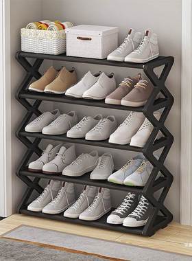 易组装鞋架宿舍家用小型鞋架子简出靠租收房纳鞋柜进QFX门墙耐用
