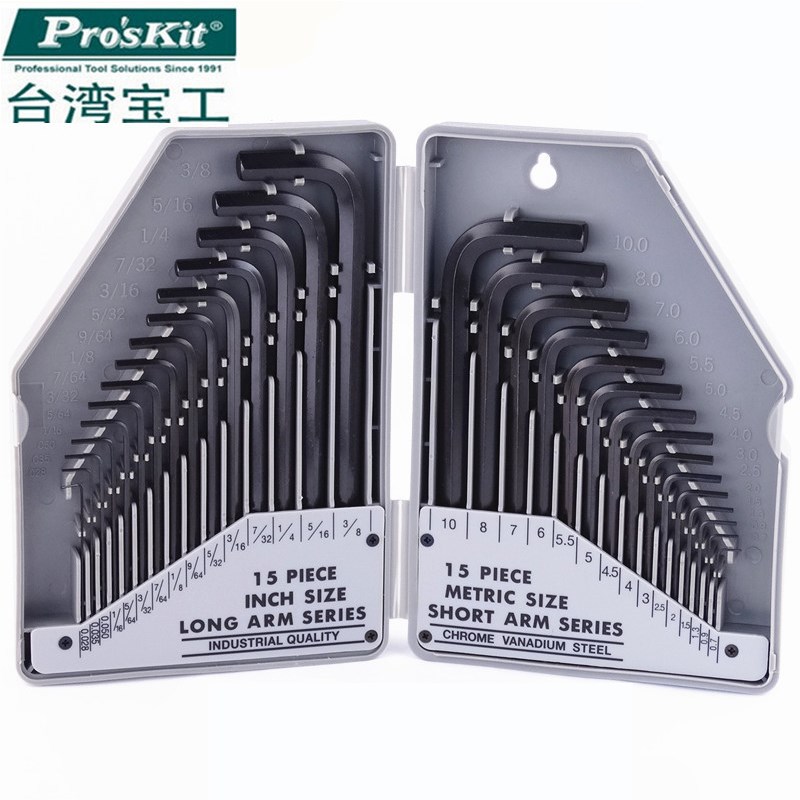 台湾宝工公英制内六角扳手套装英制内六角扳手组套/公制8PK-027