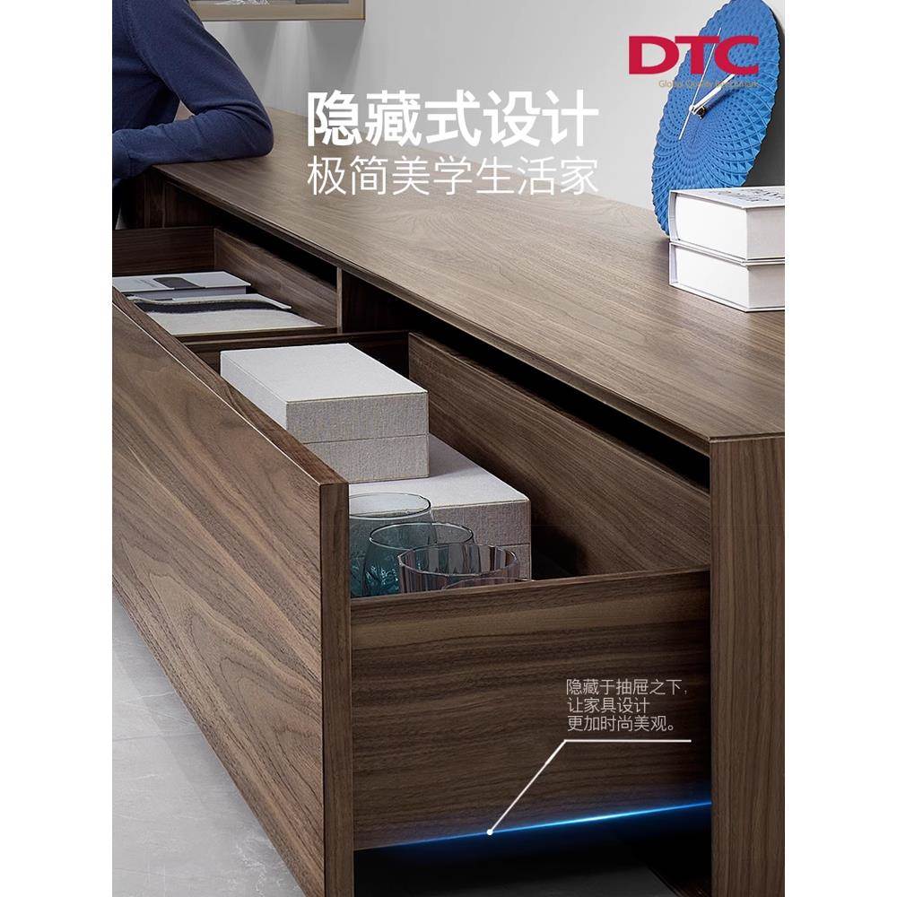 sDTC东泰三节托屉底轨全拉出滑道隐藏式阻FCK尼缓冲抽导轨ss80轨s