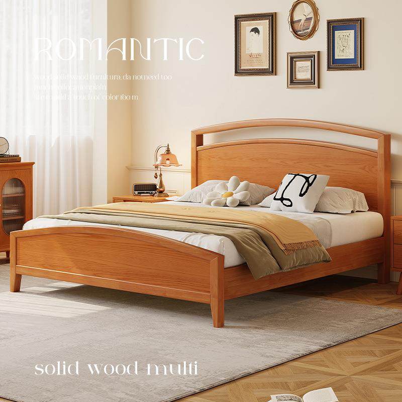 米8式中储物法式美双ltao1019人床主卧床简复古古风白蜡木实木1家