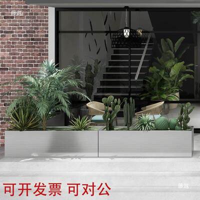 户外不锈钢thfg%fgh花箱组售花架树箱花坛铁艺圆花槽市合政楼部花