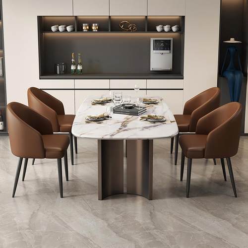 H&家用现代简约椅餐餐厅椅 子意式007铁艺餐桌椅 北欧轻奢洽谈酒