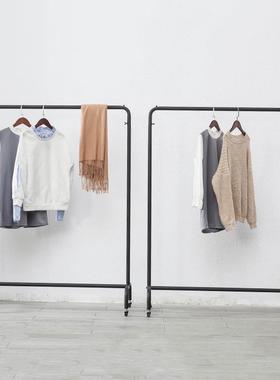 北欧服店落地AL-61232衣铁架黑色艺正侧挂装服装挂衣服女装展示架