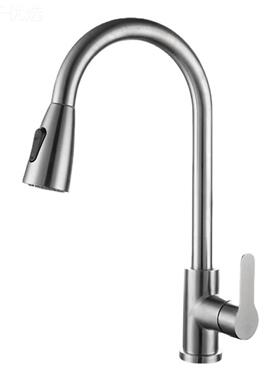 弹簧管水龙头抽拉厨冷水龙头多水功5520能万向双出可抽热拉式房水