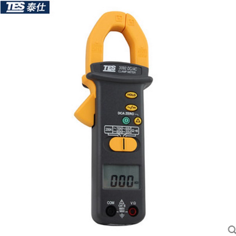 可开13%票中国台湾泰仕TES3092交直流钩表 钳形电流表 交直流钳表