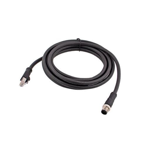 M12 A编码8芯公头转RJ45,24awg*4P CAT5E 黑色超五类普通线