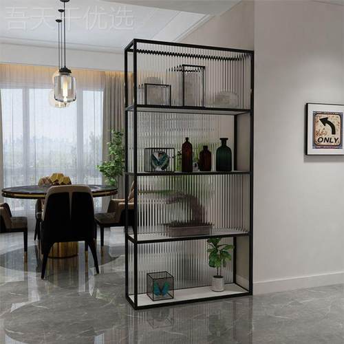 铁轻艺置物架书架落地客厅展示架物客厅玄关奢BGGD-002展示隔断储