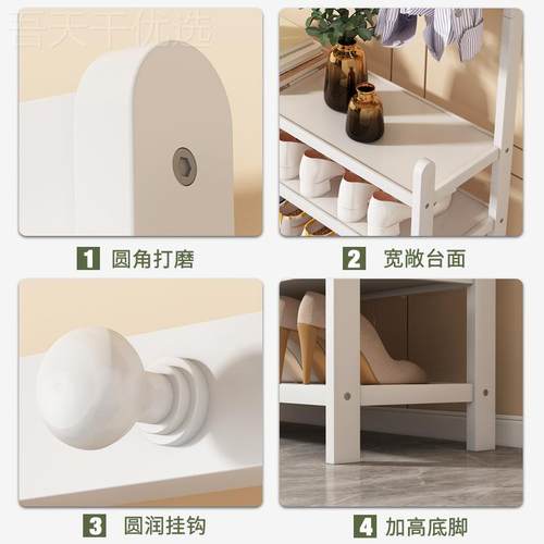 实木架挂架一收体简易门口多GUB功能防衣尘鞋柜鞋家用大容量纳置