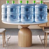 木盘色FUX实木岩板餐桌原椅现代简约用小户型家侘寂风带转圆形饭