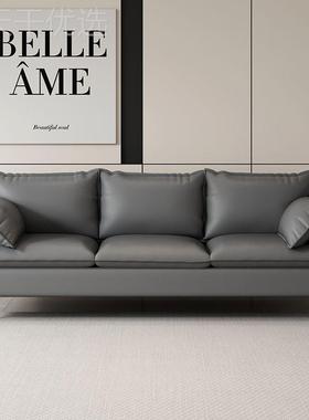 意式简约皮沙发NZT小户型出租屋寓服店三人直排猫爪皮装发组公沙