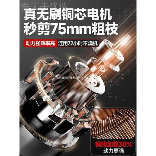 电UIY动剪刀充式强力园林树修枝剪剪树电电剪树枝电剪子剪果枝河