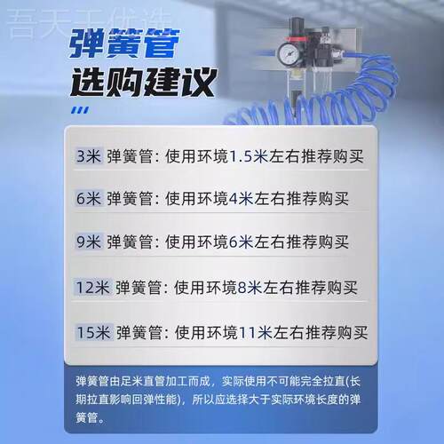 U弹尘簧气管软管空气气压缩机吹枪UFC伸缩软管动高压气泵充气8XP5