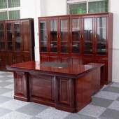 老理板桌约办公桌简现代总裁大桌经主管桌椅新中式 班台办公室PLV