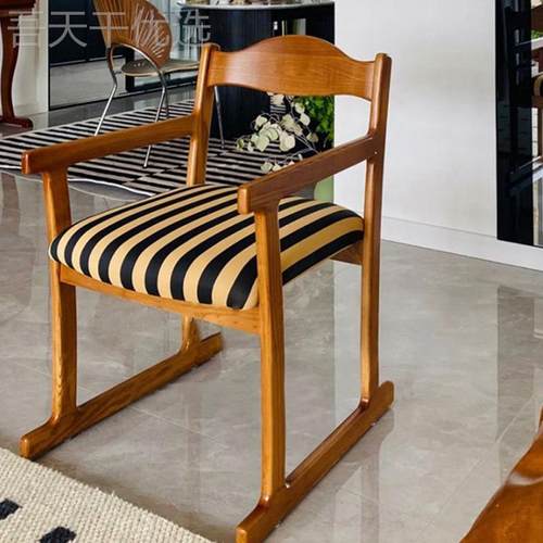 中古实木设师餐椅vintag家具计书e桌子靠背椅梳妆椅复古MEH单人休